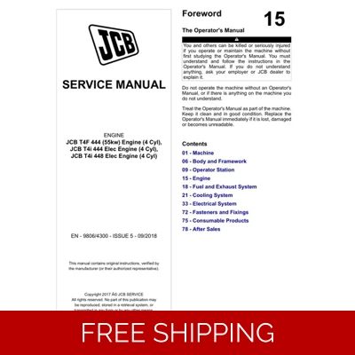 JCB T4F 444, T4I 444, T4I 448 ENGINES SERVICE REPAIR MANUAL JCB T4F 444, T4I 444, T4I 448 ENGINES SERVICE REPAIR MANUAL